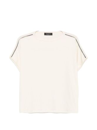 Fabiana Filippi White Stripes Crew Neck T-Shirt