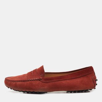 Tod's Tods Brown Suede Penny Slip On Loafers