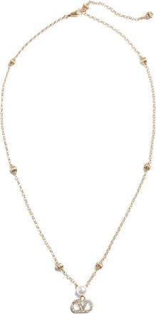Valentino Garavani VLogo Signature Necklace - Dames - Kettingen - Geel - ONE Size - Accessoires
