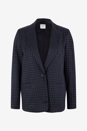 Forte_Forte Einreihiger Batavia-Blazer mit silbrigen Karos