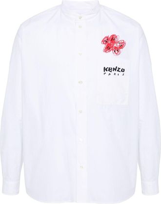 Kenzo Drawn Varsity cotton shirt - men - Cotton - 39 - White