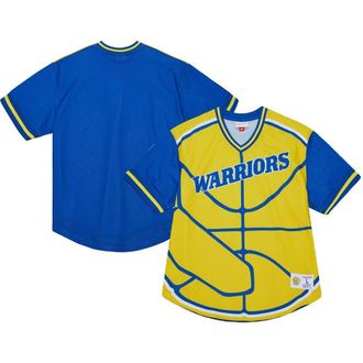 Mitchell & Ness Mens Mitchell & Ness Gold Golden State Warriors Jumbotron 3.0 Mesh V-Neck T-Shirt at Nordstrom, Size Large