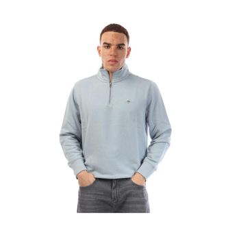 GANT Heren Shield Sweatshirt met halve rits (Blauw)