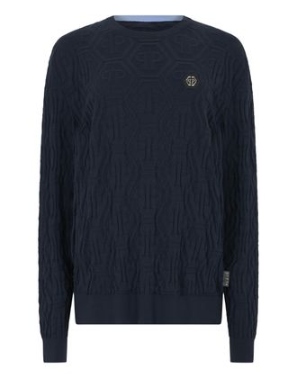 Philipp Plein Jacquard Round Neck Pullover Monogram