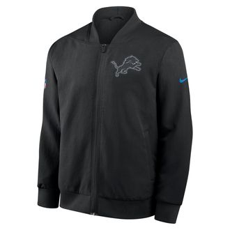 Nike Detroit Lions Rivalries Collection Sideline Nike Mens NFL Full-Zip Bomber Jacket in Black | 03AU00A9J-LGT