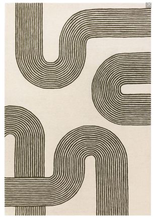 Novatrend Alfombra moderna tufted a mano en lana verde 120x170 cm