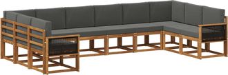 vidaXL Conjunto De Sof&aacute;s De Exterior 10 Uds. Natural Y Antracita Vidaxl