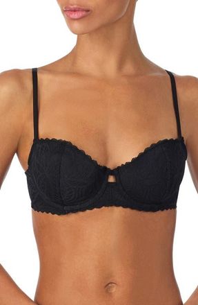 DKNY Deco Underwire Lace Balconette Bra in Black at Nordstrom, Size 32Dd