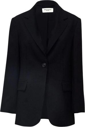 Max Mara Klassieke Single-Breasted Blazer - Dames - Blazers - Zwart - S - Wol - Jassen