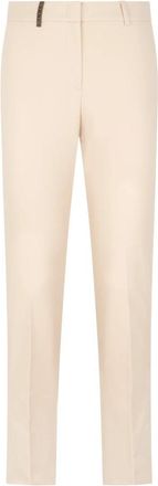 PESERICO Rechte Broek - Dames - Straight fit broeken - Beige - M - Katoen - Broeken