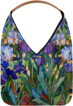 Generic Color Irises Watercolor Painting Reusable Lightweight Grocery Bags - Foldable Into Compact Pouch, Washable & Sturdy, Multipurpose for Shopping and Tra