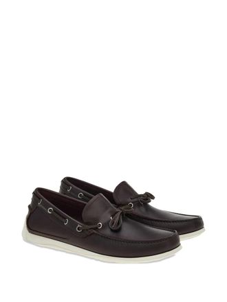 Ferragamo Leather Lace-Up Loafer - Brown