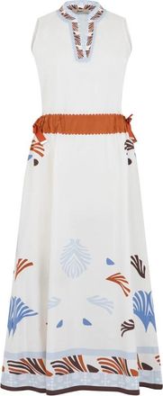 Herno Lange Katoenen Jurk met Print - Dames - Casual kleedjes - Veelkleurig - L - Katoen - Kleedjes