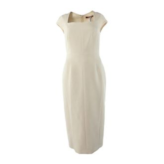 Max Mara Umbro Tailored Cady Jurk - Dames - Casual kleedjes - Beige - XS - Leer - Kleedjes