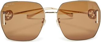 Gucci Zonnebril met GG-logo - Goud