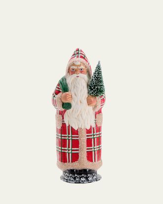 Bergdorf Goodman Plaid Santa With Christmas Tree