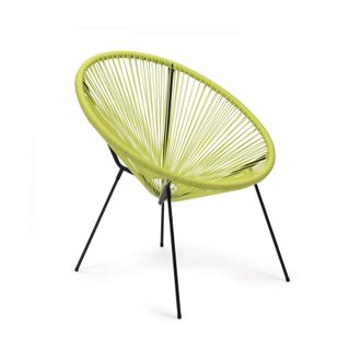 Mobili Rebecca Mobili Rebecca - Sill&oacute;n De Jard&iacute;n Rebecca Mobili Nakhla 80x70x76 Acero Pe Amarillo Negro Vintage