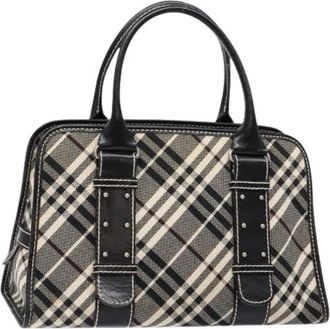 Burberry Pre-owned Handbags, female, Black, Size: ONE SIZE Pre-owned Canvas Handbag