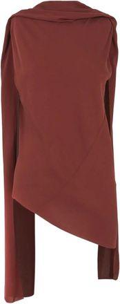 Cortana Edda- top in zijde stretch granaat - Dames - Tops zonder mouwen - Rood - M - Tops