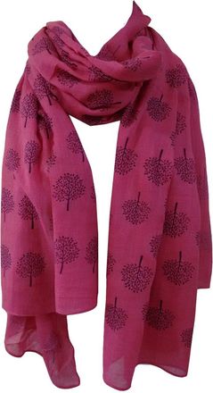 Generic Mulberry Tree Print Scarf Womens Lightweight Fashion Large Wrap (Fuchsia Pink)