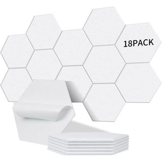 OEM Juego De 18 Paneles Ac&uacute;sticos Hexagonales Autoadhesivos Aislamiento Ac&uacute;stico Eficaz De Alta Densidad (230 Kg/m&sup3;) Nrc 0,95 - Perfectos Para Paredes Y P