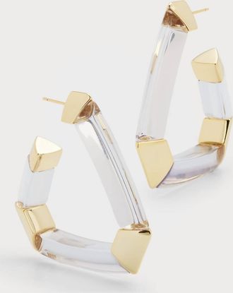 Kendra Scott Womens Arden Statement Hoop Earrings In Gold Clear