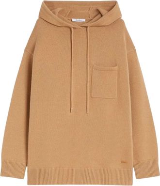 Max Mara Maglione con cappuccio e tasca - Marrone