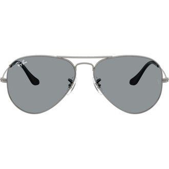 Ray-Ban 58mm Aviator Sunglasses in Gunmetal /Grey at Nordstrom