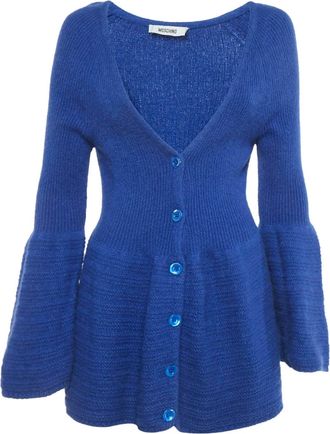 Moschino Cardigan con scollo a V - Blu