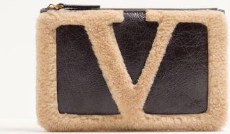 Valentino Garavani Pochette Valentino Garavani Viva Superstar In Montone Donna MARRONE/BEIGE UNI