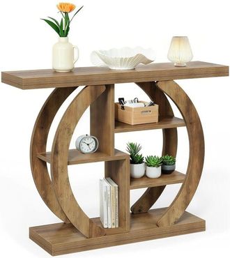 Tribesigns Tribesigns 42.5-Inch Long Console Table, 4-Tier Farmhouse Wooden Sofa Table Behind Couch, Narrow Entryway Hallway Foyer Tables for Living Room