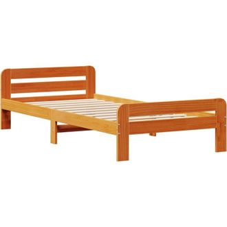 vidaXL Estructura De Cama Sin Colch&oacute;n Madera Maciza Marr&oacute;n 75x190 Cm Vidaxl