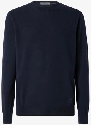 Corneliani Trui met ronde hals van zuivere wol - Heren - Truien - Blauw - Maat: XL Wol