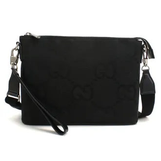 Gucci Black Canvas Clutch Bag Shoulder Bag (Pre-Owned)