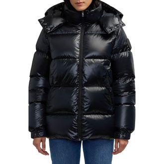 Scotch & Soda Vivienne Boxy Water Repellent Quilted Down Jacket in Black at Nordstrom Rack, Size X-Small