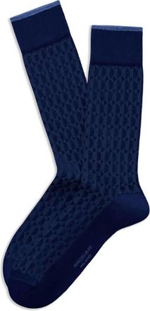 Marcoliani Calze al ginocchio in cotone Pima con motivo - - Underwear - Uomo - Blu - ONE SIZE
