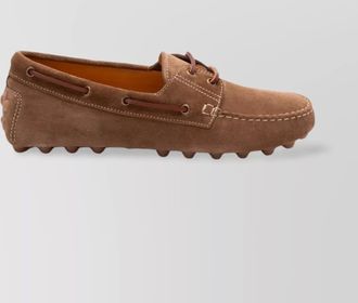 Tod's bubble lace-up boat loafers with suede finish