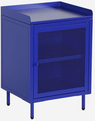 Sweeek Mesita De Noche Industrial De Metal Con 1 Puerta De Rejilla