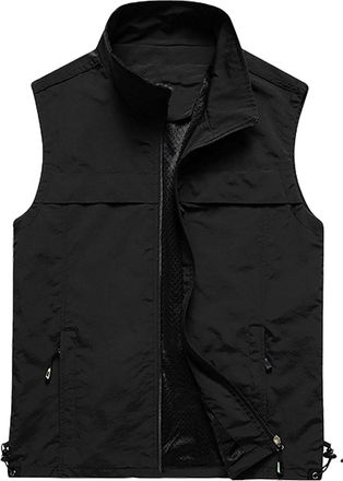 Generic Vests for Men Fishing Quick Dry Vest Jackets with Pockets 2025 Utility Hiking Tactical Waistcoat Sleeveless Outerwear Chaleco para herramientas(Z01-Bl
