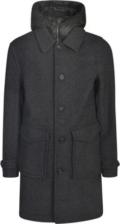 Woolrich Enkelrijige jas - Heren - Mantel - Zwart - L - Wol - Jassen