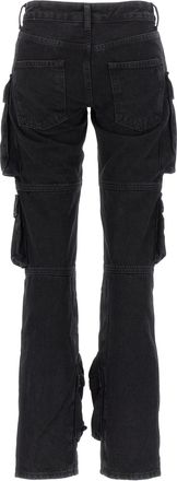 The Attico Womens Black Cotton Cargo Pants