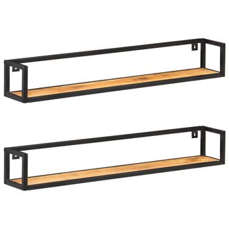 vidaXL Estantes De Pared 2 Unidades 120 Cm Madera Maciza Acacia Vidaxl