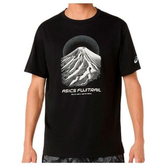 Asics Fujitrail Logo S/S Top Laufshirt f&uuml;r Herren | schwarz