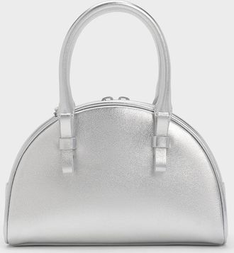 Charles & Keith Leather Half-Moon Bowling Bag