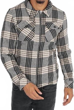 Zayne Paris Mens Checkered Jacket In Sand/black/white