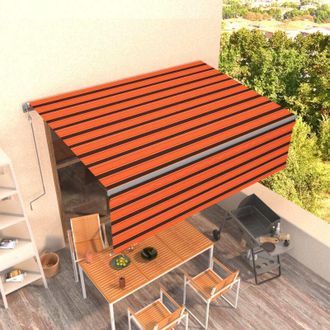 vidaXL Toldo Retr&aacute;ctil Autom&aacute;tico Con Persiana Naranja/marr&oacute;n 4,5x3 M Vidaxl
