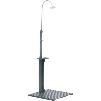 vidaXL Ducha De Jard&iacute;n De Madera Gris Antracita Vidaxl