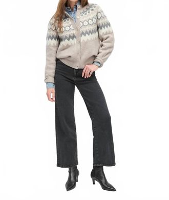 Favorite Daughter Snowed In Cardigan In Shortbread Fairisle
