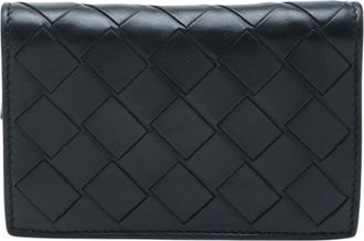 Bottega Veneta Black Leather Coin Purse/Coin Case (Pre-Owned)