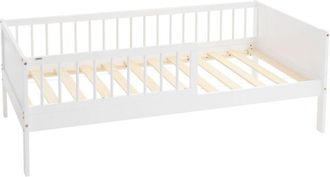 ML Design Ml-design Cama Infantil 80 X 160 Cm Blanca De Madera Maciza De Pino, Lecho Individual Para Ni&ntilde;os Y Ni&ntilde;as Con Somier De L&aacute;minas Y Protecci&oacute;n Antica&iacute;da,